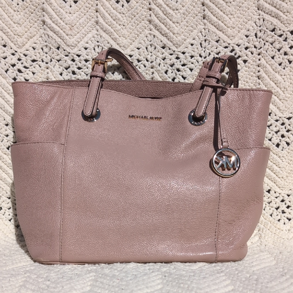 Michael Kors Jet Set Pink Leather Tote Bag